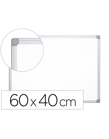 Pizarra blanca q-connect melamina marco de aluminio 60x45 cm