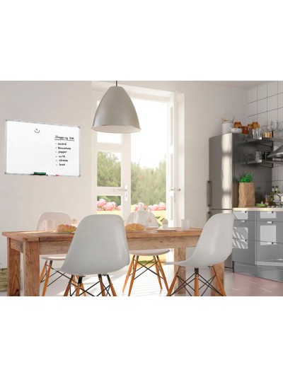 Pizarra blanca q-connect melamina marco de aluminio 60x45 cm