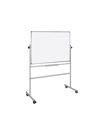 Pizarra blanca q-connect doble cara melamina marco de aluminio 120x90 cm giratoria