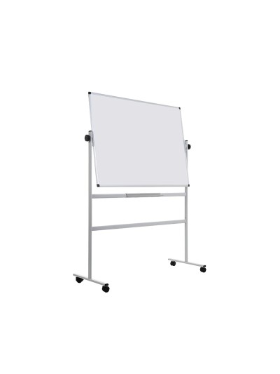Pizarra blanca q-connect doble cara melamina marco de aluminio 120x90 cm giratoria