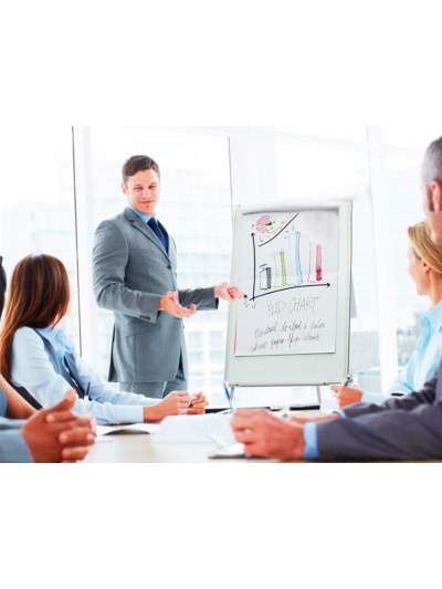 Pizarra blanca q-connect con tripode regulable 90x70x195cm y brazos extensibles para conferencias superficie lacada