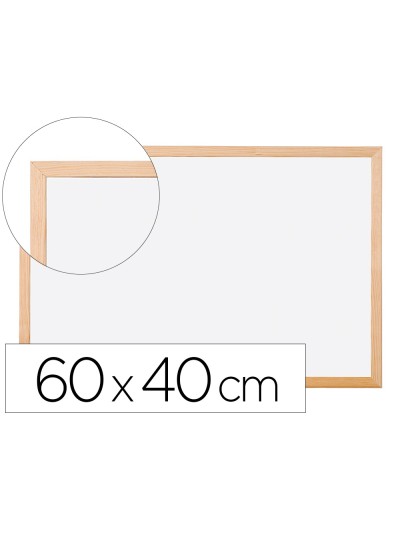 Pizarra blanca q-connect melamina marco de madera 60x40 cm