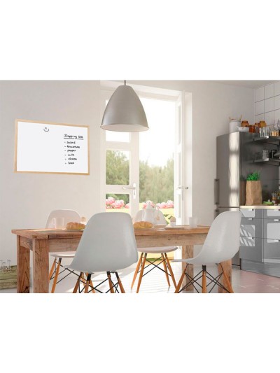 Pizarra blanca q-connect melamina marco de madera 60x40 cm