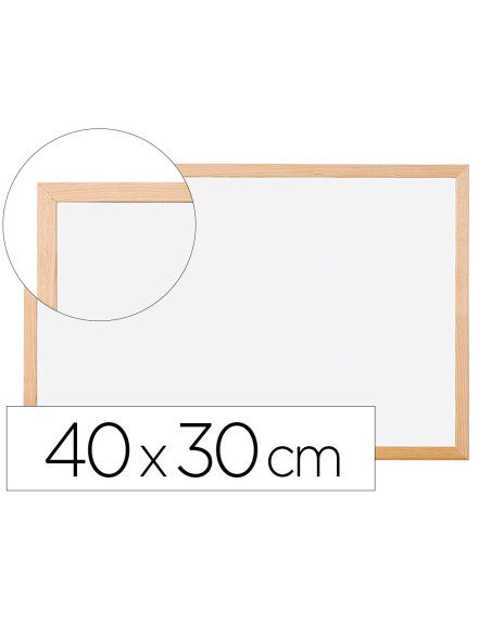 Pizarra blanca q-connect melamina marco de madera 40x30 cm