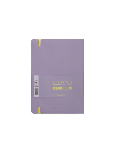 Cuaderno con gomilla antartik notes tapa blanda a5 hojas puntos morado y amarillo 80 hojas 80 gr fsc