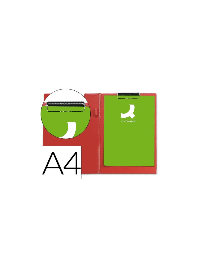 Carpeta q-connect miniclips plastico din a4 roja Carpeta q-connect miniclips plastico din a4 roja