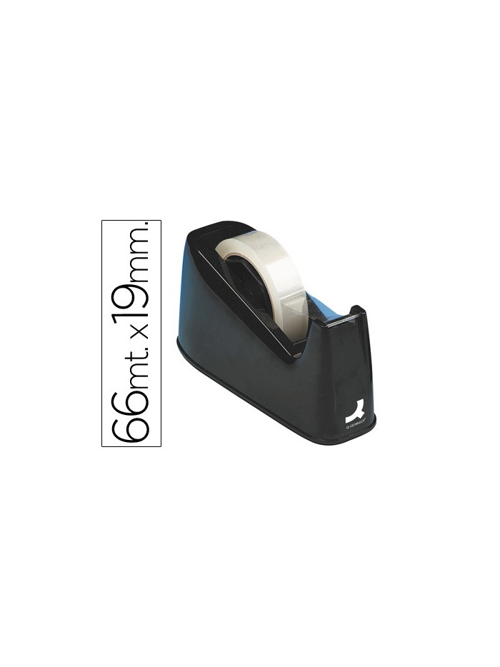 Portarrollo sobremesa q-connect plastico para cintas de 33 y 66 mt color negro Portarrollo sobremesa q-connect plastico para cintas de 33 y 66 mt color negro