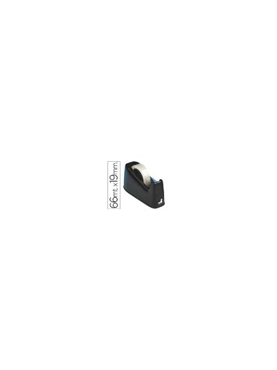 Portarrollo sobremesa q-connect plastico para cintas de 33 y 66 mt color negro