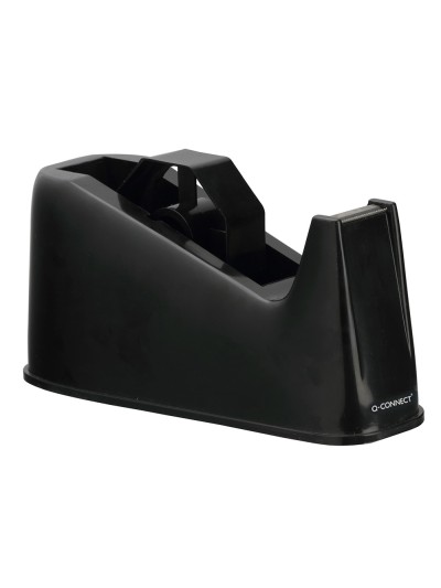Portarrollo sobremesa q-connect plastico para cintas de 33 y 66 mt color negro