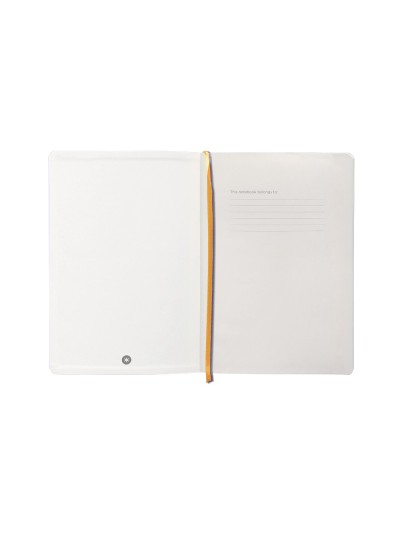 Cuaderno con gomilla antartik notes tapa blanda a5 hojas puntos morado y amarillo 80 hojas 80 gr fsc