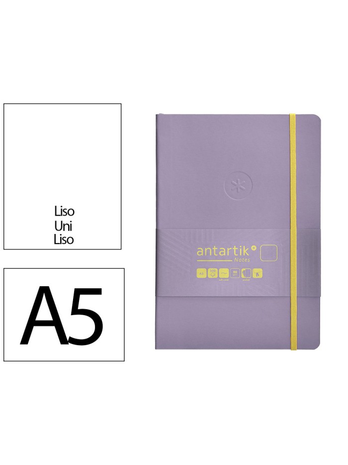 Cuaderno con gomilla antartik notes tapa blanda a5 hojas lisas morado y amarillo 80 hojas 80 gr fsc Cuaderno con gomilla antartik notes tapa blanda a5 hojas lisas morado y amarillo 80 hojas 80 gr fsc
