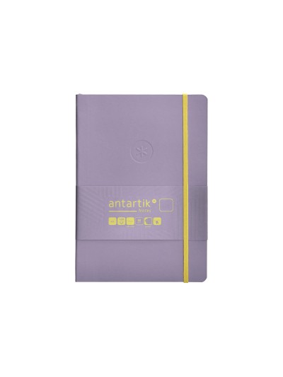 Cuaderno con gomilla antartik notes tapa blanda a5 hojas lisas morado y amarillo 80 hojas 80 gr fsc
