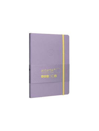 Cuaderno con gomilla antartik notes tapa blanda a5 hojas lisas morado y amarillo 80 hojas 80 gr fsc
