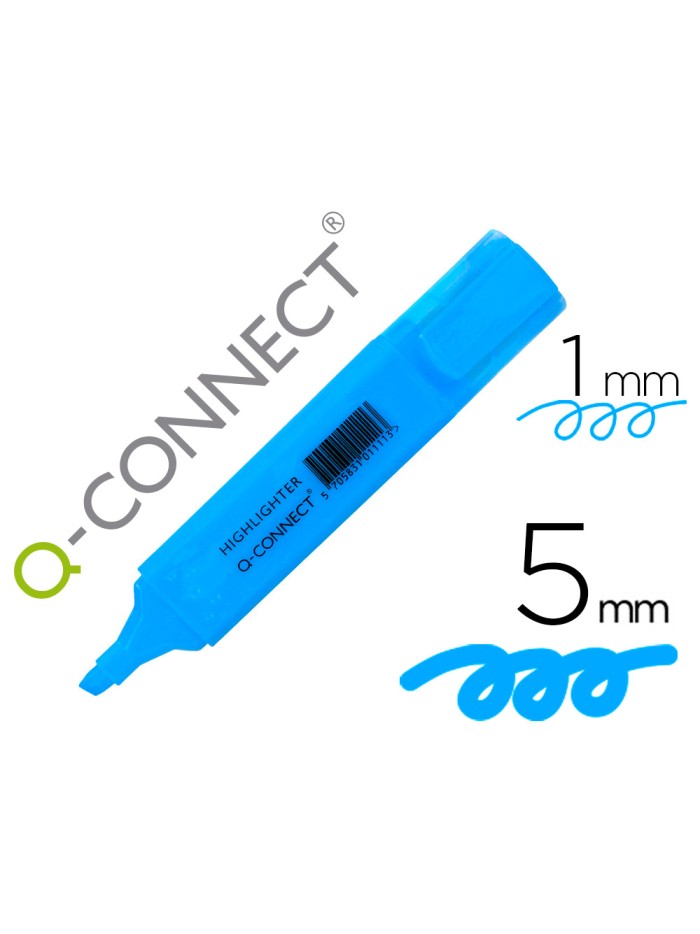 Rotulador q-connect fluorescente azul punta biselada Rotulador q-connect fluorescente azul punta biselada