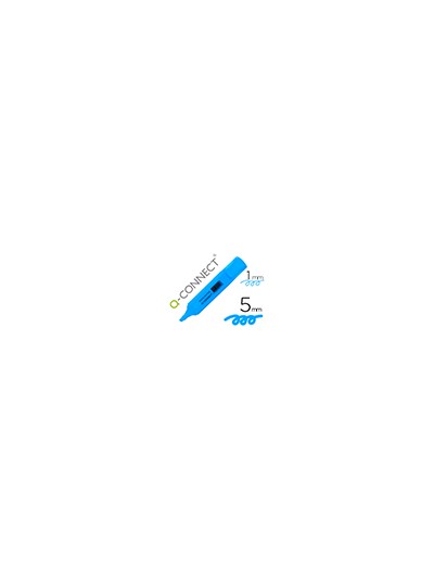 Rotulador q-connect fluorescente azul punta biselada