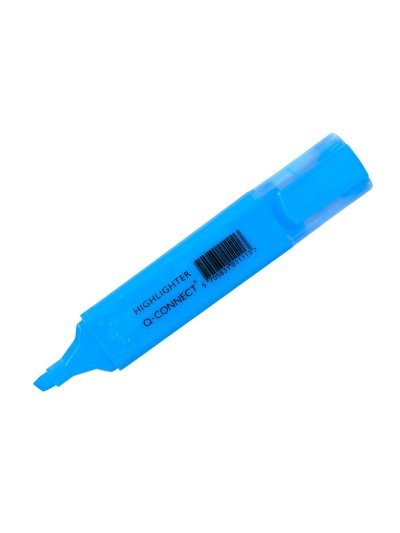 Rotulador q-connect fluorescente azul punta biselada