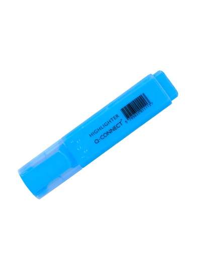 Rotulador q-connect fluorescente azul punta biselada