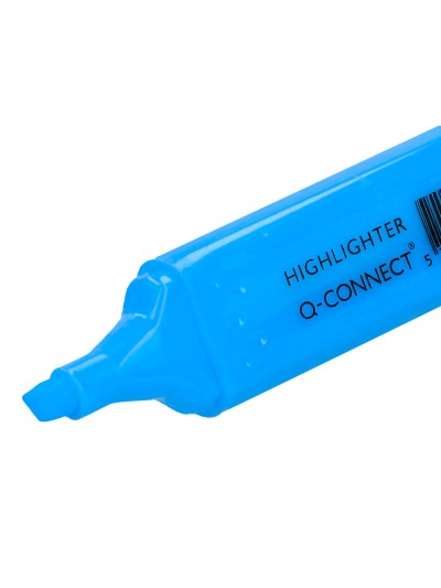 Rotulador q-connect fluorescente azul punta biselada