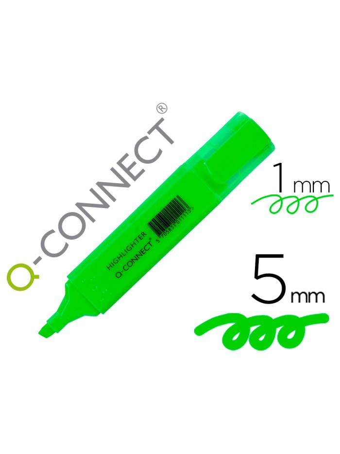 Rotulador q-connect fluorescente verde punta biselada Rotulador q-connect fluorescente verde punta biselada