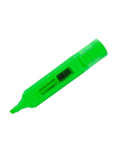 Rotulador q-connect fluorescente verde punta biselada