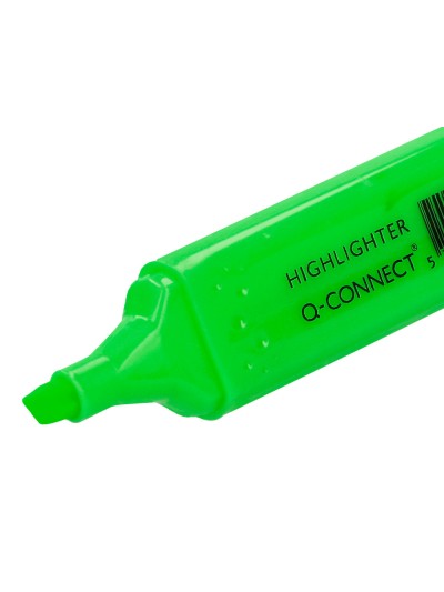 Rotulador q-connect fluorescente verde punta biselada