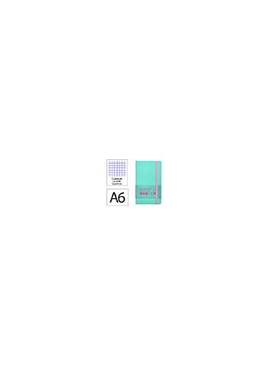 Cuaderno con gomilla antartik notes tapa blanda a6 cuadricula rosa y turquesa 100 hojas 80 gr fsc