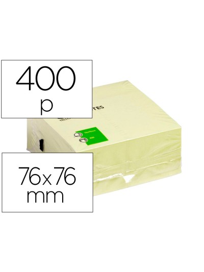 Bloc de notas adhesivas quita y pon q-connect 76x76 mm fsc amarillo con 400 hojas