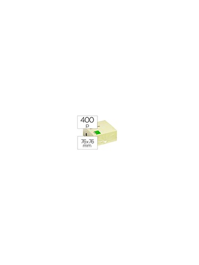 Bloc de notas adhesivas quita y pon q-connect 76x76 mm fsc amarillo con 400 hojas