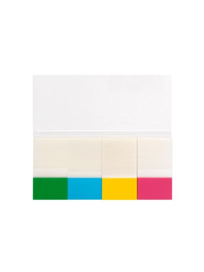 Banderitas separadoras q-connect 25x45 mm transparentes y color pack de 4 con 40 hojas