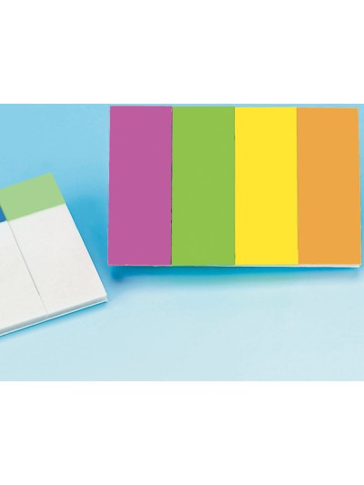 Banderitas separadoras q-connect 20x50 mm fluorescente pack de 4 con 50 hojas