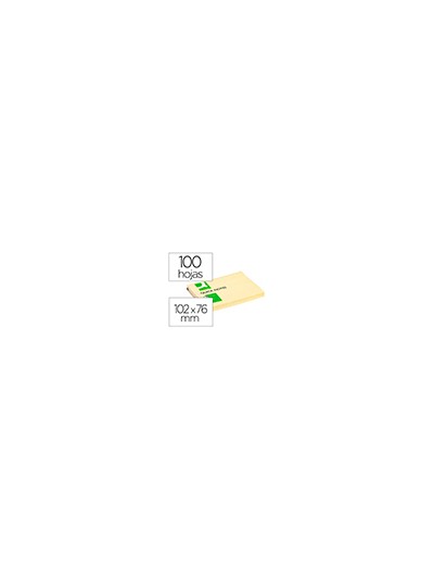 Bloc de notas adhesivas quita y pon q-connect 76x102 mm con 100 hojas