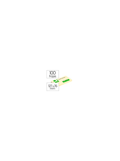 Bloc de notas adhesivas quita y pon q-connect 76x127 mm con 100 hojas