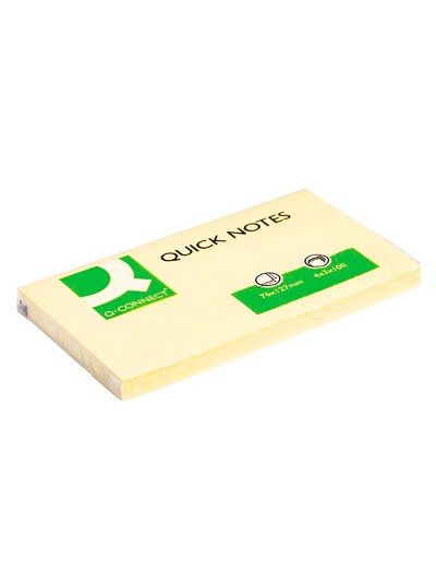 Bloc de notas adhesivas quita y pon q-connect 76x127 mm con 100 hojas