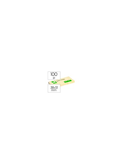 Bloc de notas adhesivas quita y pon q-connect 38x51 mm con 100 hojas