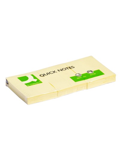 Bloc de notas adhesivas quita y pon q-connect 38x51 mm con 100 hojas