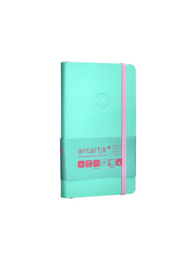 Cuaderno con gomilla antartik notes tapa blanda a6 cuadricula rosa y turquesa 100 hojas 80 gr fsc