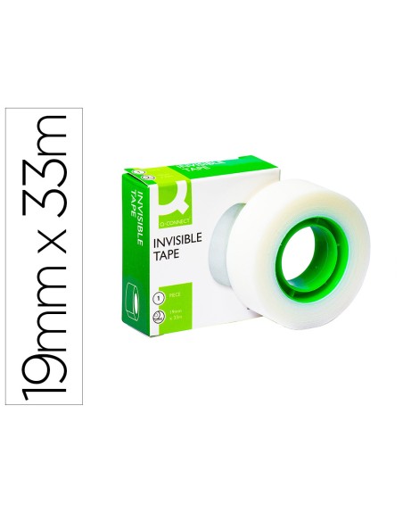 Cinta adhesiva q-connect invisible 33 mt x 19 mm