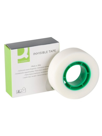 Cinta adhesiva q-connect invisible 33 mt x 19 mm
