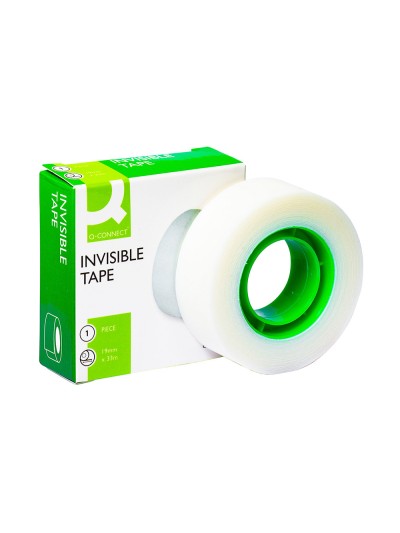 Cinta adhesiva q-connect invisible 33 mt x 19 mm