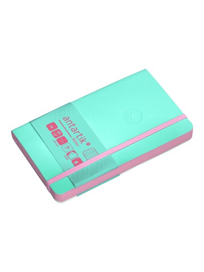 Cuaderno con gomilla antartik notes tapa blanda a6 cuadricula rosa y turquesa 100 hojas 80 gr fsc