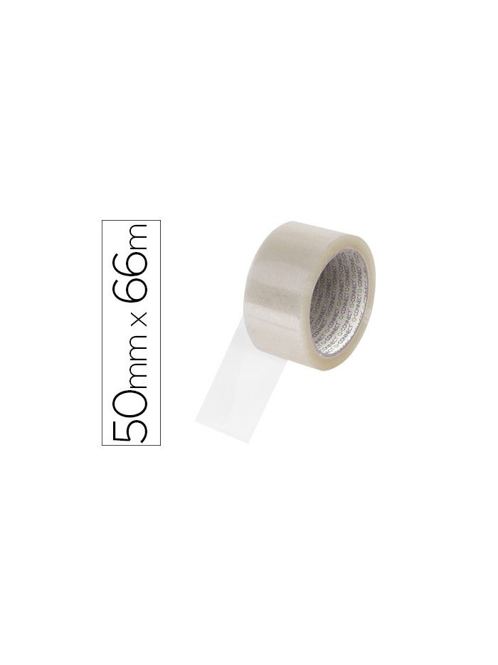 Cinta adhesiva q-connect polipropileno transparente 66 mt x 50 mm para embalaje Cinta adhesiva q-connect polipropileno transparente 66 mt x 50 mm para embalaje