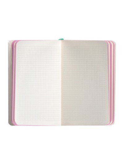 Cuaderno con gomilla antartik notes tapa blanda a6 cuadricula rosa y turquesa 100 hojas 80 gr fsc
