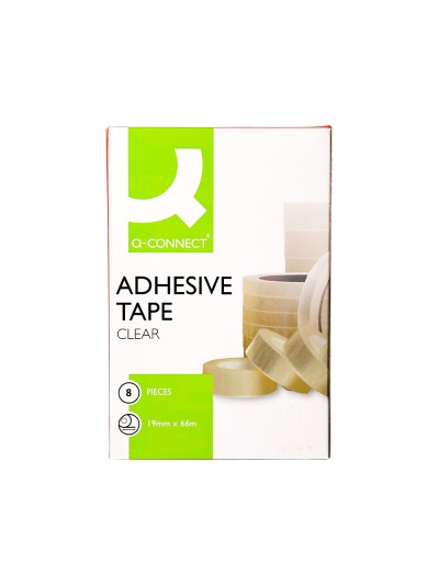 Cinta adhesiva q-connect transparente 66 mt x 19 mm