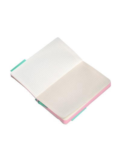 Cuaderno con gomilla antartik notes tapa blanda a6 cuadricula rosa y turquesa 100 hojas 80 gr fsc