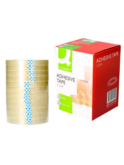 Cinta adhesiva q-connect transparente 66 mt x 12 mm
