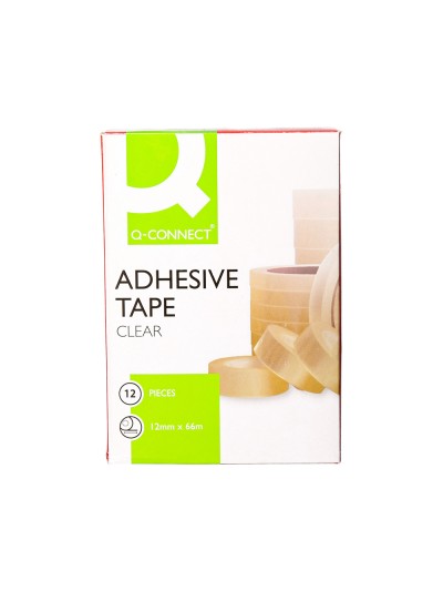 Cinta adhesiva q-connect transparente 66 mt x 12 mm