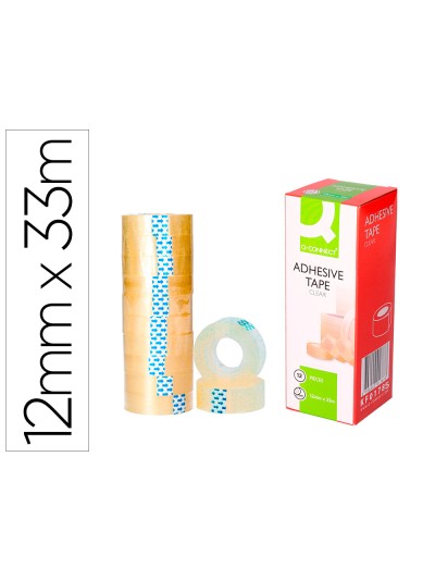 Cinta adhesiva q-connect transparente 33 mt x 12 mm