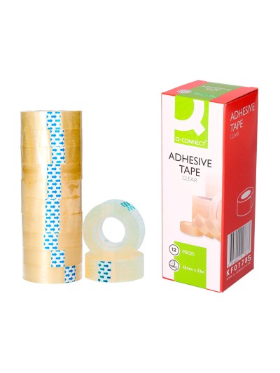 Cinta adhesiva q-connect transparente 33 mt x 12 mm