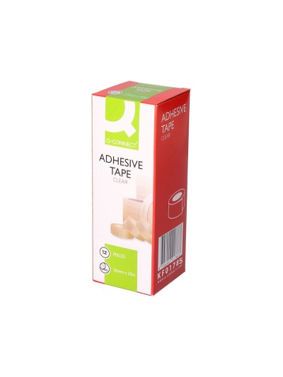 Cinta adhesiva q-connect transparente 33 mt x 12 mm