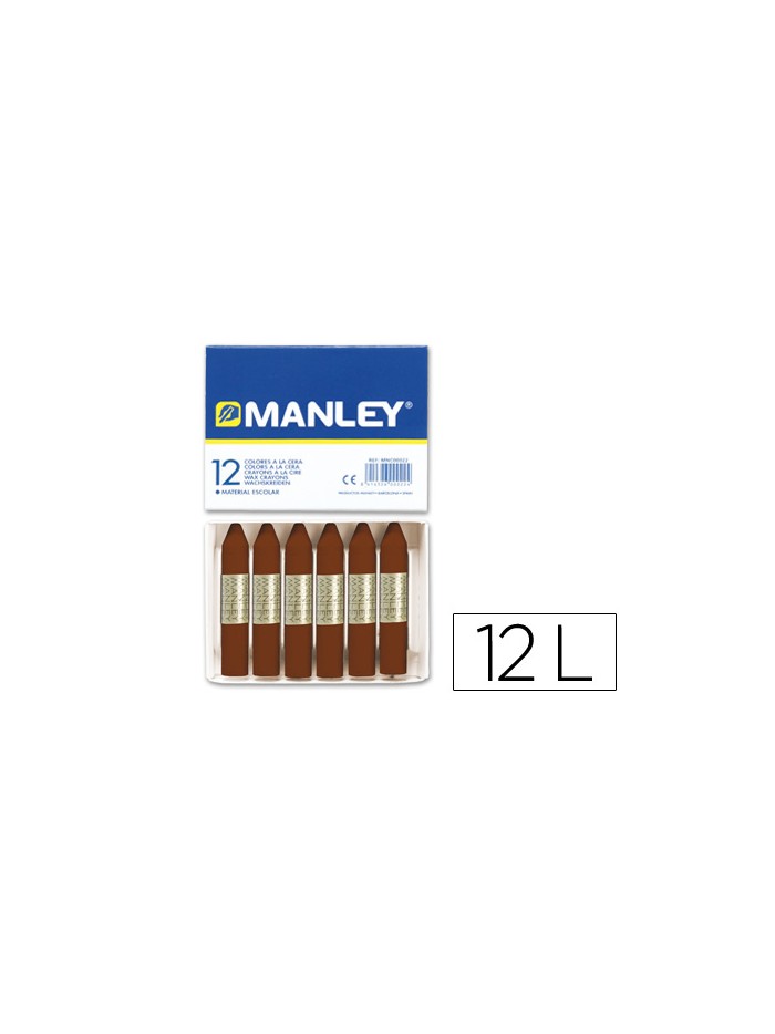 Lapices cera manley unicolor pardo n.29 caja de 12 unidades Lapices cera manley unicolor pardo n.29 caja de 12 unidades